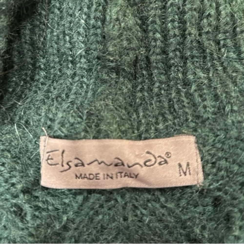 NWOT Elsamanda Green Mohair Cowl Neck Oversized Sweater. Made in Italy. Medium - Picture 9 of 11